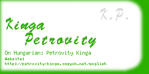 kinga petrovity business card